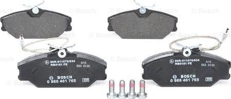 BOSCH 0 986 461 765 - Brake Pad Set, disc brake www.autospares.lv