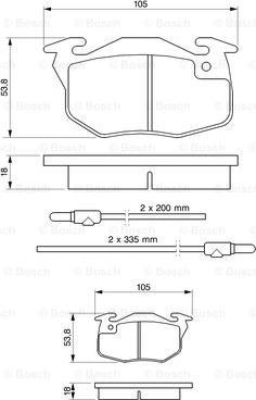 BOSCH 0 986 461 763 - Bremžu uzliku kompl., Disku bremzes www.autospares.lv