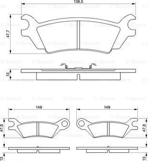 BOSCH 0 986 468 990 - Bremžu uzliku kompl., Disku bremzes www.autospares.lv