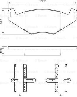 BOSCH 0 986 468 890 - Bremžu uzliku kompl., Disku bremzes www.autospares.lv