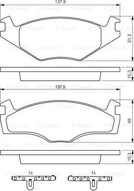 BOSCH 0 986 468 871 - Bremžu uzliku kompl., Disku bremzes autospares.lv