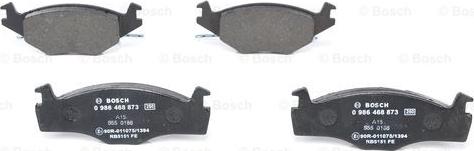 BOSCH 0 986 468 873 - Тормозные колодки, дисковые, комплект www.autospares.lv