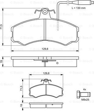 BOSCH 0 986 467 411 - Bremžu uzliku kompl., Disku bremzes autospares.lv