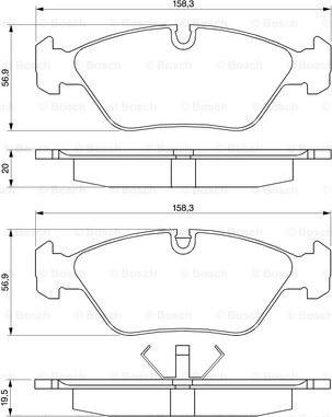 BOSCH 0 986 467 570 - Bremžu uzliku kompl., Disku bremzes autospares.lv