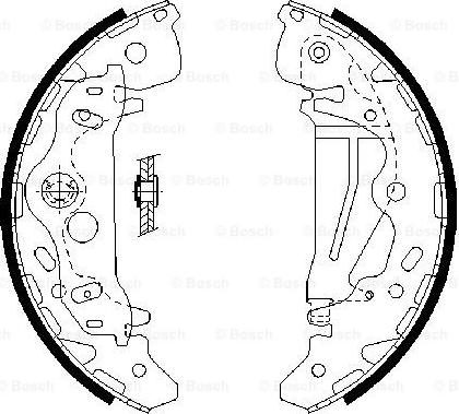 BOSCH 0 986 487 709 - Комплект тормозных колодок, барабанные www.autospares.lv