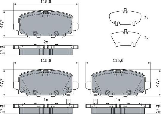 BOSCH 0 986 424 963 - Bremžu uzliku kompl., Disku bremzes www.autospares.lv