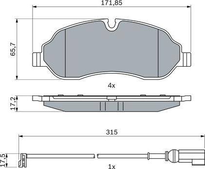 BOSCH 0 986 424 982 - Bremžu uzliku kompl., Disku bremzes autospares.lv