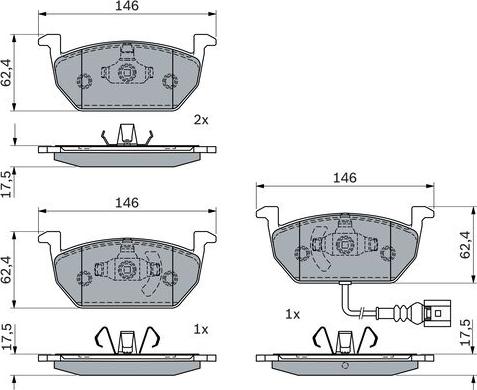 BOSCH 0 986 424 932 - Bremžu uzliku kompl., Disku bremzes www.autospares.lv