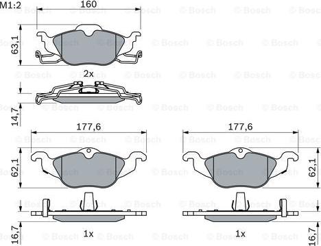 BOSCH 0 986 424 456 - Bremžu uzliku kompl., Disku bremzes www.autospares.lv