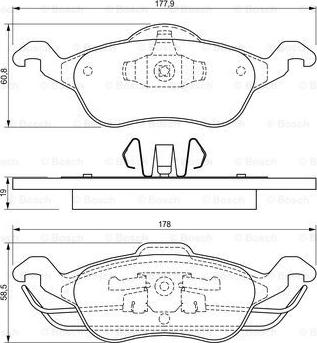 BOSCH 0 986 424 450 - Bremžu uzliku kompl., Disku bremzes www.autospares.lv