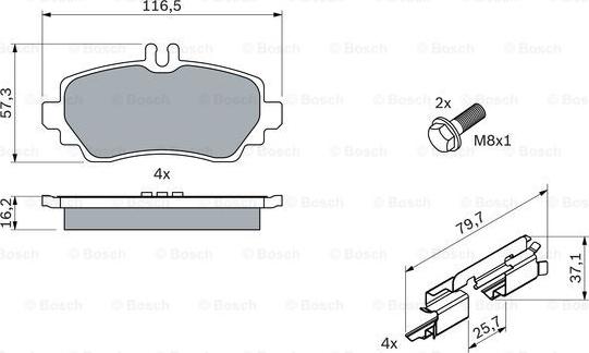 BOSCH 0 986 424 469 - Bremžu uzliku kompl., Disku bremzes www.autospares.lv