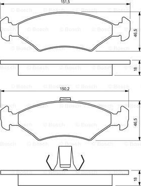 BOSCH 0 986 424 462 - Bremžu uzliku kompl., Disku bremzes www.autospares.lv