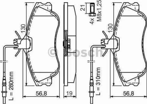 BOSCH F 026 000 066 - Bremžu uzliku kompl., Disku bremzes autospares.lv