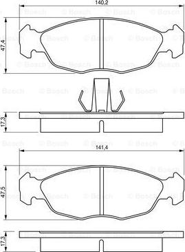 BOSCH 0 986 424 410 - Bremžu uzliku kompl., Disku bremzes www.autospares.lv