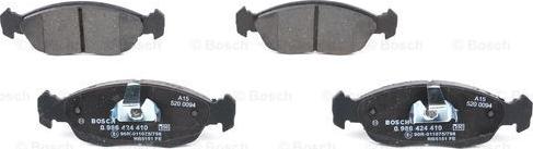 BOSCH 0 986 424 410 - Тормозные колодки, дисковые, комплект www.autospares.lv