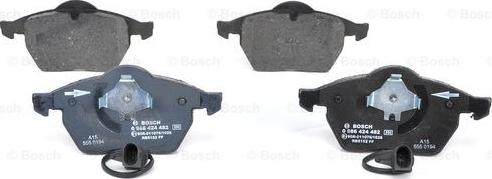 BOSCH 0 986 424 482 - Тормозные колодки, дисковые, комплект www.autospares.lv