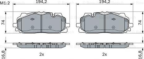 BOSCH 0 986 424 429 - Bremžu uzliku kompl., Disku bremzes www.autospares.lv