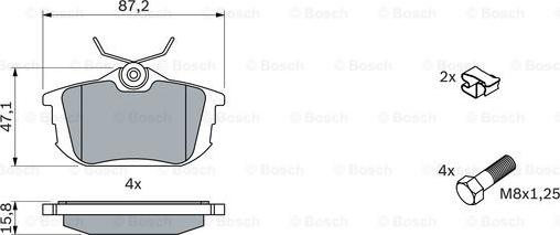 BOSCH 0 986 424 427 - Brake Pad Set, disc brake www.autospares.lv