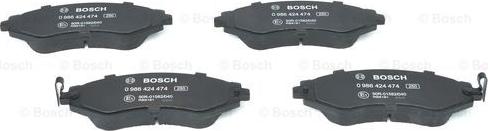 BOSCH 0 986 424 474 - Bremžu uzliku kompl., Disku bremzes www.autospares.lv