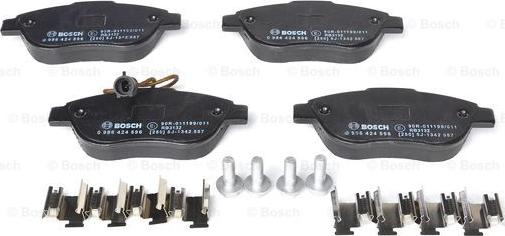 BOSCH 0 986 424 596 - Brake Pad Set, disc brake www.autospares.lv