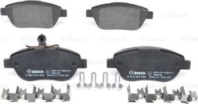 BOSCH 0 986 424 596 - Brake Pad Set, disc brake www.autospares.lv