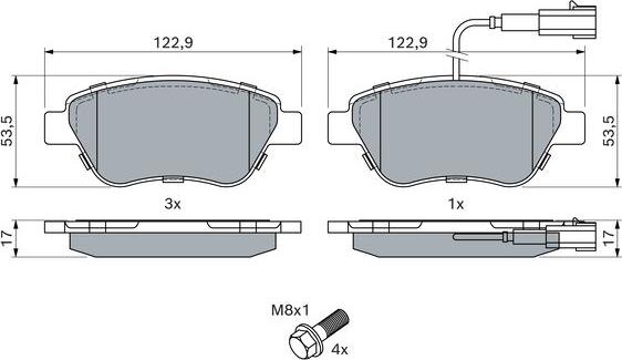 BOSCH 0 986 424 597 - Brake Pad Set, disc brake www.autospares.lv