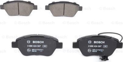 BOSCH 0 986 424 597 - Brake Pad Set, disc brake www.autospares.lv