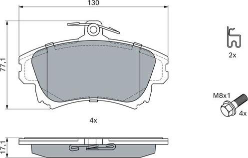 BOSCH 0 986 424 541 - Bremžu uzliku kompl., Disku bremzes www.autospares.lv