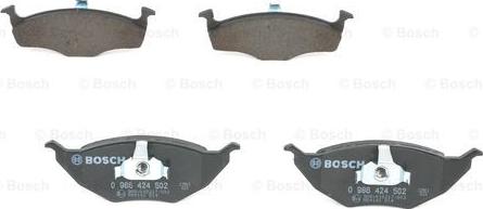 BOSCH 0 986 424 502 - Brake Pad Set, disc brake www.autospares.lv