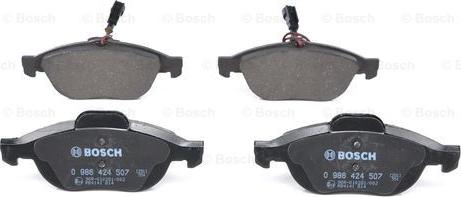 BOSCH 0 986 424 507 - Brake Pad Set, disc brake www.autospares.lv