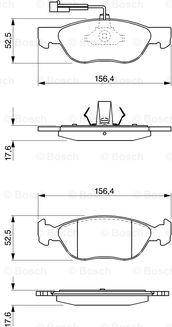 BOSCH 0 986 424 510 - Bremžu uzliku kompl., Disku bremzes www.autospares.lv