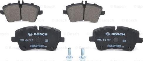 BOSCH 0 986 424 517 - Bremžu uzliku kompl., Disku bremzes www.autospares.lv