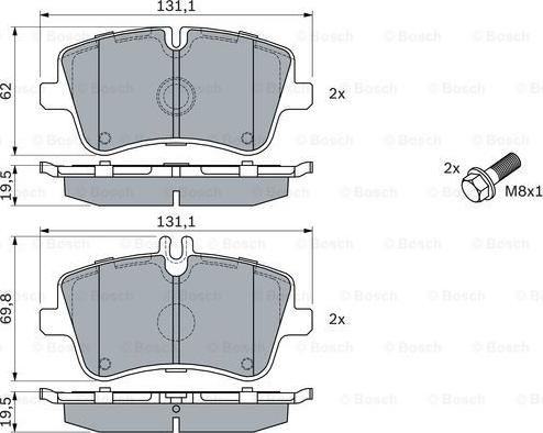 BOSCH 0 986 424 517 - Bremžu uzliku kompl., Disku bremzes www.autospares.lv