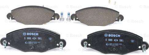 BOSCH 0 986 424 581 - Bremžu uzliku kompl., Disku bremzes www.autospares.lv