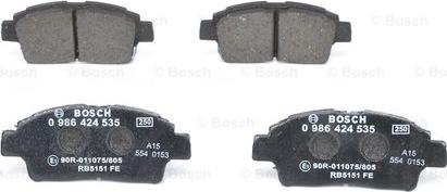 BOSCH 0 986 424 535 - Brake Pad Set, disc brake www.autospares.lv