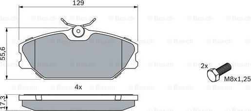 BOSCH 0 986 424 533 - Bremžu uzliku kompl., Disku bremzes www.autospares.lv