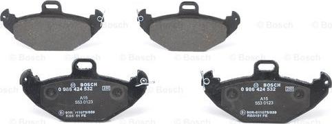 BOSCH 0 986 424 532 - Brake Pad Set, disc brake www.autospares.lv