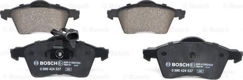 BOSCH 0 986 424 537 - Bremžu uzliku kompl., Disku bremzes autospares.lv