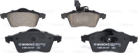 BOSCH 0 986 424 537 - Bremžu uzliku kompl., Disku bremzes autospares.lv