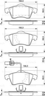 BOSCH 0 986 424 537 - Bremžu uzliku kompl., Disku bremzes autospares.lv