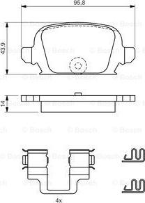 BOSCH 0 986 424 528 - Bremžu uzliku kompl., Disku bremzes www.autospares.lv