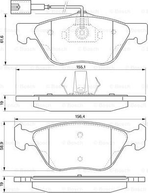 BOSCH 0 986 424 576 - Тормозные колодки, дисковые, комплект www.autospares.lv