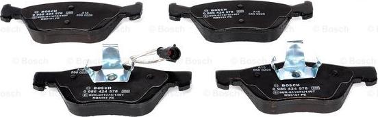 BOSCH 0 986 424 578 - Bremžu uzliku kompl., Disku bremzes www.autospares.lv