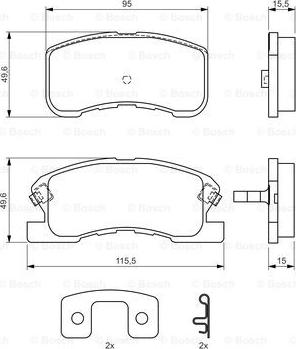 BOSCH 0 986 424 697 - Bremžu uzliku kompl., Disku bremzes www.autospares.lv