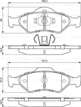 BOSCH 0 986 424 645 - Bremžu uzliku kompl., Disku bremzes www.autospares.lv