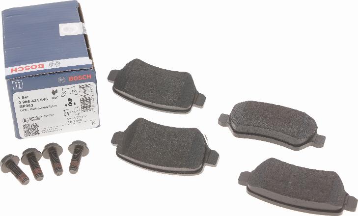 BOSCH 0 986 424 646 - Brake Pad Set, disc brake www.autospares.lv