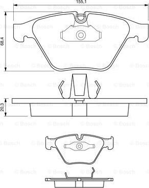 BOSCH 0 986 424 651 - Bremžu uzliku kompl., Disku bremzes autospares.lv