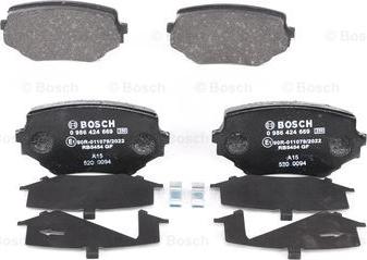 BOSCH 0 986 424 669 - Тормозные колодки, дисковые, комплект www.autospares.lv