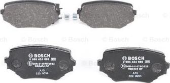 BOSCH 0 986 424 669 - Тормозные колодки, дисковые, комплект www.autospares.lv