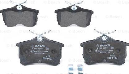 BOSCH 0 986 424 661 - Bremžu uzliku kompl., Disku bremzes www.autospares.lv